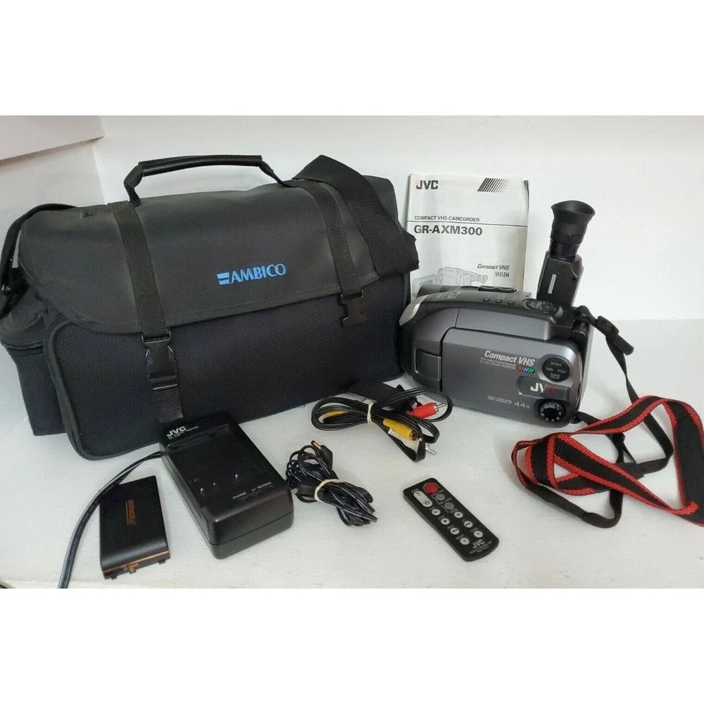 JVC VHS-C VHS Analog Camcorder Video Camera Transfer Bundle Remote VG *Works A+